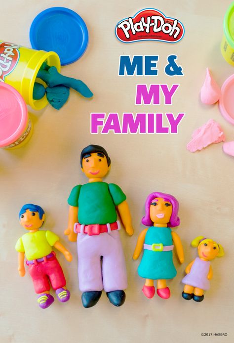 Make playtime a family activity using Play-Doh compound! Have your kids sculpt a scene of their family members while describing something they like about each person as they go along. And if possible, have the whole family do it together! Play-Doh  creations are always a great addition to time together like game night. Diy Playdoh Kits, Play Doh Kits Diy, Make A Monster Play Doh, Monster Kit Playdoh, How To Make Homemade Play-doh, Halloween Handout, Play Doh For Kids, Family Unit, Candy Halloween