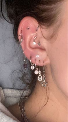 2nd Ear Piercing, Ear Jewelry, Tattoos And Piercings, Ear Piercings, Piercings, Tattoos