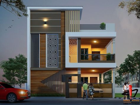 Inspiring 3D Front Elevation Designs for Small Houses East Face House Elevation, East Facing House Elevation G+1, Elevation Designs For House G+1, Small House Art, G+1 House Elevation Indian, Design For Small House, 3d Front Elevation, Indian House Exterior Design, Celebrity Home