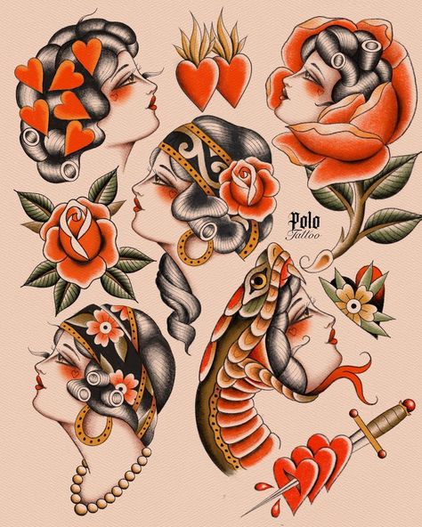 American Japanese Tattoo, Traditional Flash Tattoo Ideas, Traditional Tattoo Love, Polo Tattoo, Traditional Flash Tattoo, Abstract Tattoo Ideas, Optical Illusion Tattoos, Italian Tattoos, Neo Tattoo