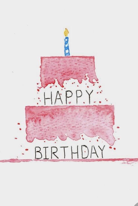 Happy Birthday Painting Canvases, Happy Birthday Painting, Birthday Painting, Watercolor Birthday Cards, Homemade Birthday Cards, Happy Birthday Wishes Cards, Watercolor Birthday, Bday Cards, Painting Canvases