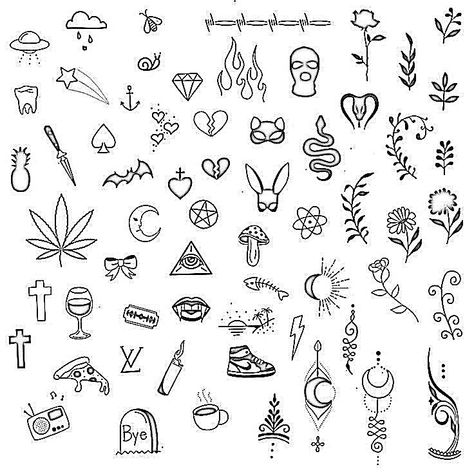 Finger Stencil Tattoo, Flash Line Tattoo, Finger Tattoo Flash Sheet, Beginner Stick And Poke Tattoo, Friendship Pokes Tattoos, Cloud Flash Tattoo, Tattoo Ideas Beginner, Beginner Tattoos Stencils, Simple Stencil Tattoo