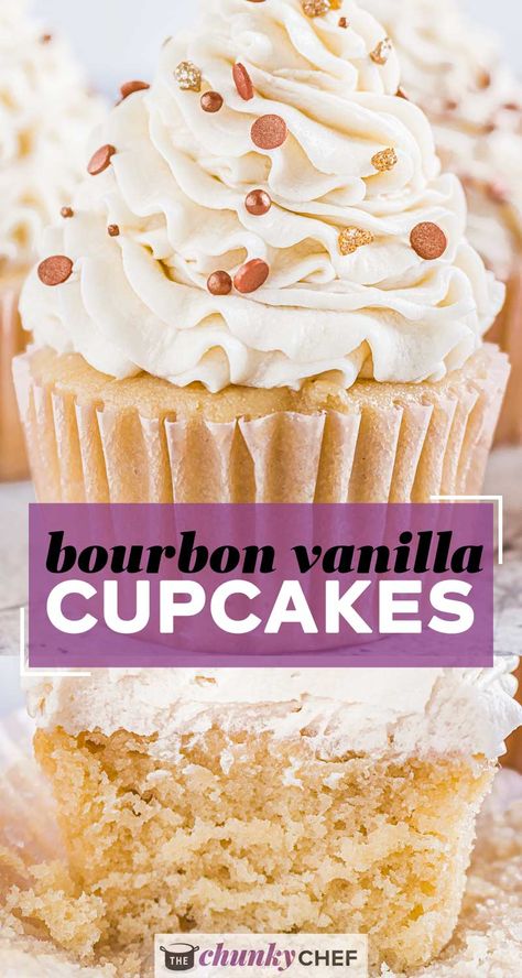 Boosie Cupcakes, Keto Frosting, Bourbon Dessert, Boozy Cupcakes Recipes, Katrina Wedding, Wedding Baking, Cupcakes From Scratch, The Chunky Chef, Boozy Cupcakes