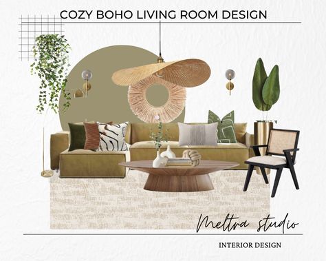 Rooms design of the week Here is a glimpse into what MELTRA STUDIO has been up designing each week. Sharing an exclusive look at some of my recent designs . I hope this new series brings you all of the room design & decor inspo for your own spaces! Leave a comment below and let me know which room design is your favorite this week. Living Mood Board, Furniture Details Drawing, Boho Decor Ideas, Interior Design Principles, Interior Design Presentation, Wardrobe Interior Design, Rooms Design, Interior Design Boards, Cozy Living Spaces