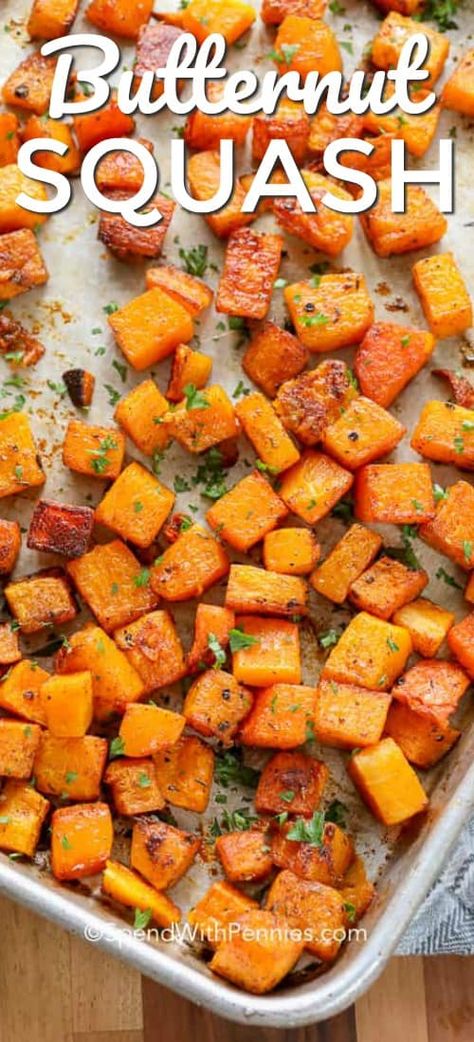 Christmas Butternut Squash, Maple Butternut Squash, Easy Healthy Side Dishes, Butternut Squash Recipe, Butternut Squash Salad, Squash Recipe, Butternut Squash Recipes, Roasted Squash, Roasted Butternut Squash