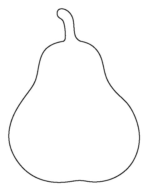 Pear pattern. Use the printable outline for crafts, creating stencils, scrapbooking, and more. Free PDF template to download and print at http://patternuniverse.com/download/pear-pattern/ Apple Template, Pear Pattern, Applique Templates, Food Patterns, Stencil Patterns, Autumn Crafts, Felt Patterns, Stenciling, Applique Patterns