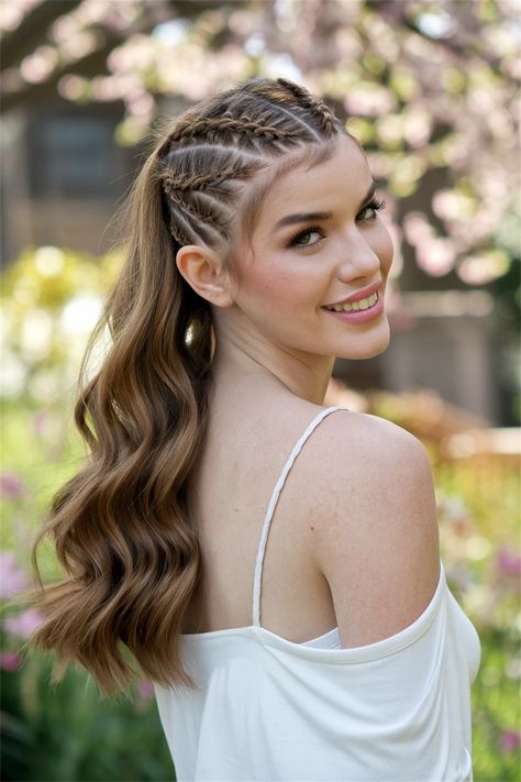 Elevate your look with these stunning braided hairstyles that feature a trendy half up half down design. This hairstyle beautifully combines the sophistication of braids with the casual charm of leaving hair down, perfect for any occasion. Whether you're heading to a wedding or enjoying a day out, this style will turn heads and keep you looking effortlessly chic. Explore the elegance of braided hairstyles today! Half Up Half Down With Braid On Top, Half Head Braid Hairstyles, Safe Hairstyles, Half Head Braids, Winter Hairstyles For Black Women, Half Down Braided Hairstyles, Down Braided Hairstyles, Long Cornrows, Half Up Half Down Braided