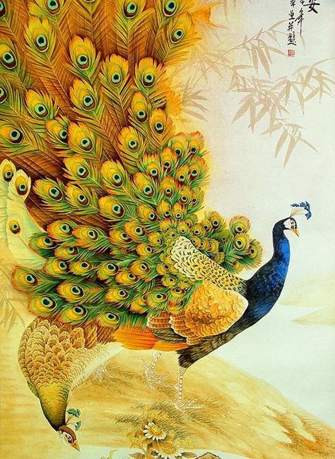 40 Easy Peacock Painting Ideas which are Useful - Bored Art Peacock And Peahen, Peacock Drawing, Peacock Pictures, Peacock Wall Art, Peacock Painting, Peacock Art, Peacocks, Mellow Yellow, Caricatures