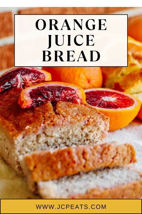 Looking to make a bread with orange juice? Try this recipe, which can be made with either Cara Cara Oranges or Blood Oranges. Easy and delicious! Orange Juice Bread, Orange Bread Recipe, Orange Bread, Tea Bread, Walnut Bread, Nut Bread, Food Therapy, Easy Bread Recipes, Quick Breads