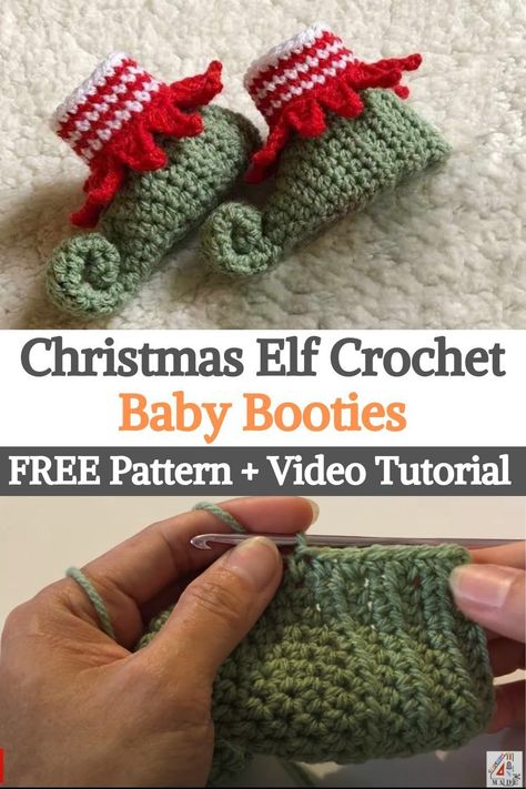 Crochet Elf Shoes Pattern Free, Crochet Elf Costume, Crochet Elf Slippers Free Pattern, Elf Slippers Crochet Pattern Free, Crochet Elf Shoes, Crochet Elf Clothes, Elf On The Shelf Crochet Clothes, Baby Christmas Crochet, Newborn Crochet Outfits