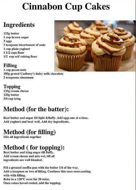 Cinnamon Cupcakes, Homemade Recipe Books, Homemade Cookbook, Baking Recipes Cookies, Christmas Recipe, Sweet Dishes Recipes, Easy Baking Recipes Desserts, Tasty Baking, Sweet Snacks Recipes