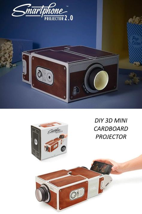 Smartphone projector 2.0 Cardboard Camera, Cool Electronic Gadgets, Diy Projector, 3d Projector, Phone Projector, Overhead Projector, Cinema Projector, Film Projector, Mini Smartphone