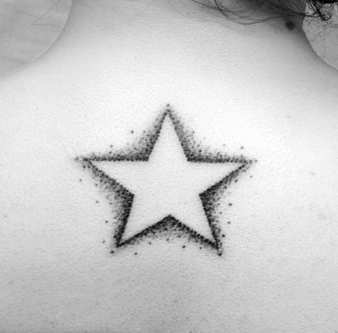 Dotted Star Tattoo, Five Point Star Tattoo, 3d Star Tattoo, Dot Tattoos, Shape Tattoo, Star Tattoo, Daughter Tattoos, Mother Daughter Tattoos, Line Art Tattoos