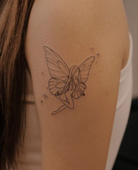 40 Aesthetic, Whimsical Tattoos, Beautiful Tattoos For Women, Fairy Tattoo Designs, Fairy Tattoo, Classy Tattoos, Discreet Tattoos, Subtle Tattoos, Aesthetic Tattoo