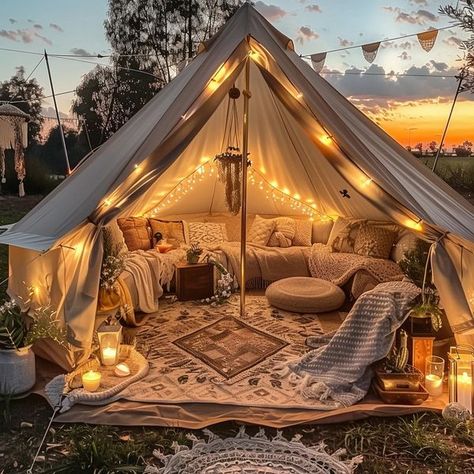 Glamping Inspiration, Converted Van, Boho Tent, Outdoor Decor Ideas, Dream Bedroom Inspiration, Scandinavian Furniture Design, Bell Tent, Morning Sky, Redecorate Bedroom