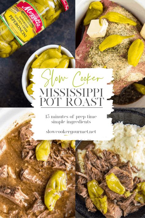 Crock Pot Roast With Pepperoncini, Pot Roast With Pepperoncini Slow Cooker, Pepperoni Roast Crock Pot, Beef Roast Pepperoncini, Roast Beef Crock Pot Recipes With Banana Peppers, Beef With Pepperoncini Slow Cooker, Pepperocini Beef Crock Pot, Clean Mississippi Pot Roast, Pepperchini Beef Slow Cooker