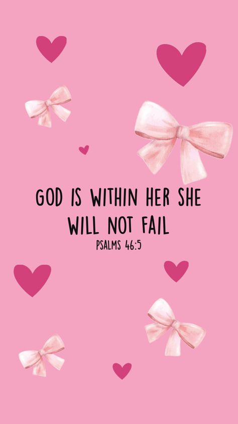 Aesthetic pink Bible verse wallpaper with bows and hearts Pink Bible Verse Wallpaper, Pink Bible, Bible Quotes Background, Wallpaper Bible, Cute Bibles, Christian Quotes Wallpaper, Motivational Bible Verses, Verse Wallpaper, Comforting Bible Verses