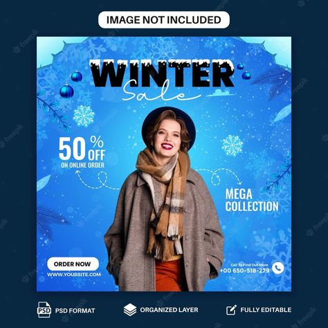 Premium PSD | Psd winter fashion sale social media advertising post design template with winter theme Fashion Social Media Post, Sale Campaign, Social Media Ads, Psd Designs, Social Media Advertising, Event Poster, Winter Wedding Dress, Fashion Poster, Graphic Design Portfolio