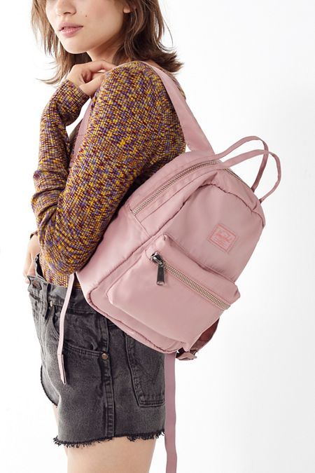 Herschel Supply Co. Satin Nova Mini Backpack Music Teacher Outfits, Long Flight Tips, Travel Fashion Winter, Packing Clothes, Shop Accessories, Herschel Supply Co, Pink Backpack, Herschel Supply, Herschel