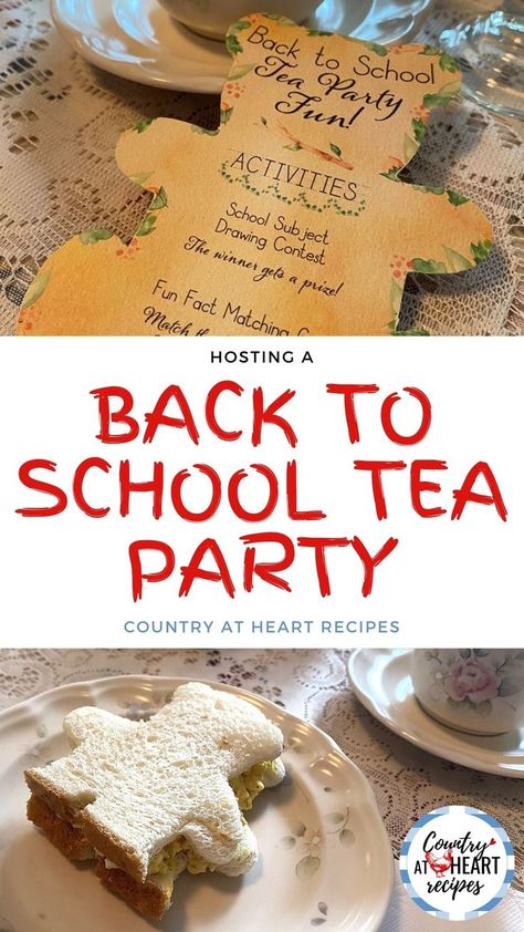 My daughters and I enjoy a good tea party, and a Back to School Tea Party is one your kids will be sure to love. #backtoschoolteaparty #teaparty #kidsteaparty #teapartyideas #backtoschool #teapartythemes #countryatheartrecipes School Tea Party, Childs Tea Party, Children’s Tea Party Ideas, Cookies Tea Party, Tea Party Games For Teenagers, Kids Tea Party Ideas, Tea Party Toddler, Toddler Tea Party Birthday Games, Victorian Tea Party