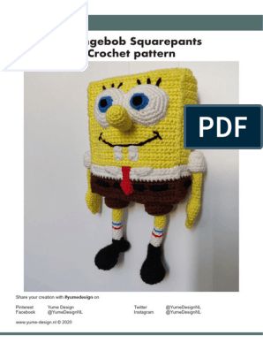 Crochet Spongebob Pattern Free, Spongebob Crochet Pattern Free, Spongebob Crochet Pattern, Crochet Spongebob, Spongebob Crochet, Alien Crochet, Mouse Crochet, Blue Alien, Crochet Mushroom