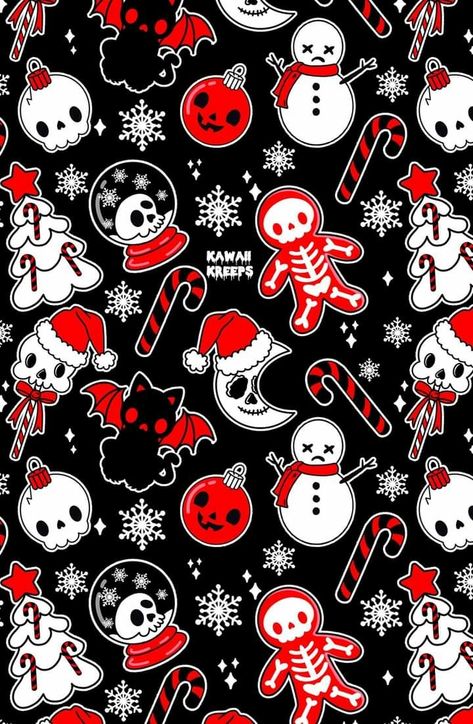 Spooky Christmas, Halloween Wallpaper Backgrounds, Image Halloween, Creepy Christmas, Xmas Wallpaper, Goth Wallpaper, Dark Christmas, Witchy Wallpaper, Christmas Phone Wallpaper