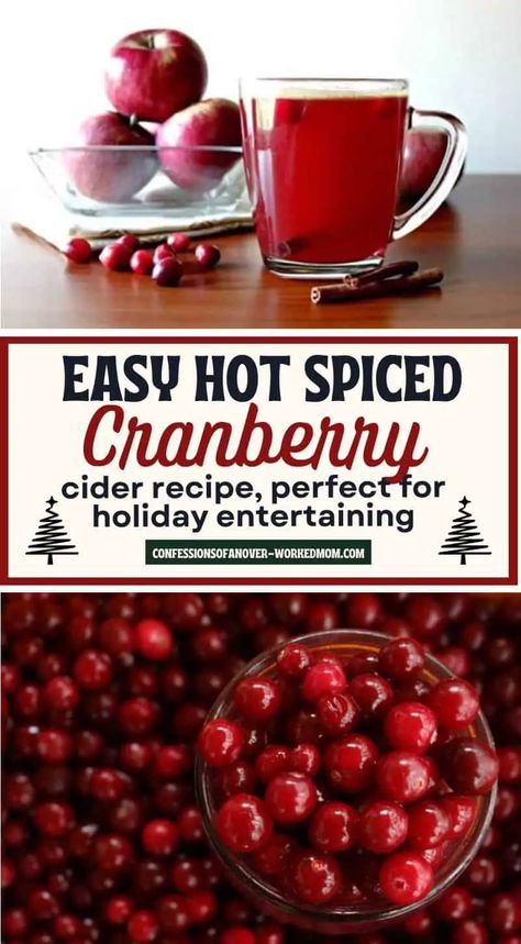 Apple Cider Red Hots, Hot Cranberry Apple Cider, Apple Cider From Fresh Apples, Hot Apple Cider Recipe With Red Hots, Red Hot Cider Recipe, Spiced Cranberry Juice, Hot Cranberry Punch, Homemade Cider Recipe, Hot Cranberry Drink