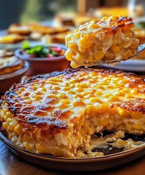 Stanley Tucci Recipes 🌭🥩 | Cream Cheese Corn Casserole Mac And Cheese Recipe Pioneer Woman, Cream Cheese Corn Casserole, Creamed Corn Casserole, Recipes Cream Cheese, Cajun Recipes Authentic, Rice Grits, Cheese Corn Casserole, Recipes Corn, Cream Cheese Corn