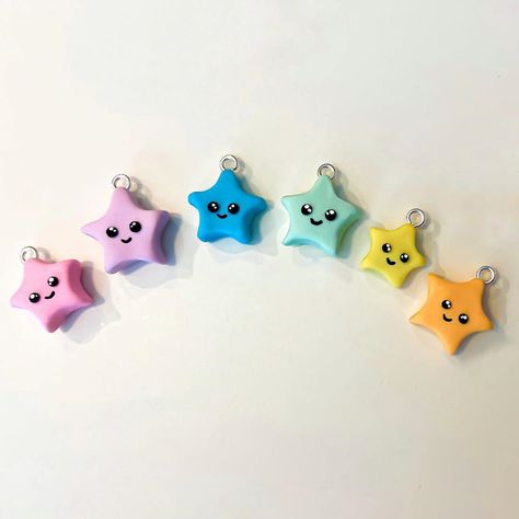 Allycia Paige on Instagram: “Polymer clay kawaii star charms! ✨❣️Also @shepley_crafts reached 350 followers today!!! I started this page exactly one month ago today and…” Clay Kawaii, Polymer Clay Kawaii, Clay Crafts Air Dry, Clay Charms, Cute Anime Wallpaper, One Month, Star Charms, Clay Crafts, Air Dry