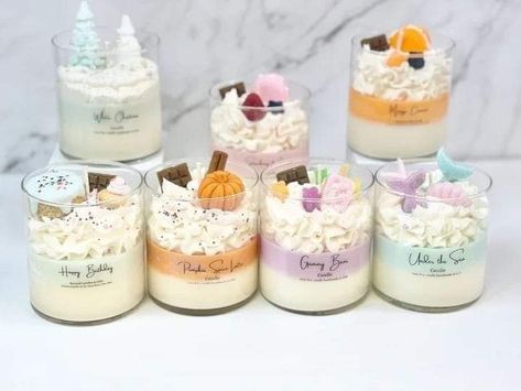 Dessert Candle Ideas, Candle Ideas Creative, Candle Ideas Diy, Homemade Candle Recipes, Candle Recipes, Cactus Candle, Candles Collection, Dessert Candle, Diy Candles Homemade