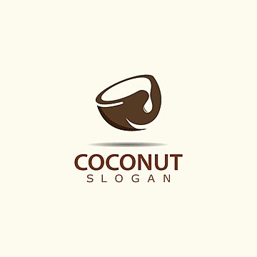 Coconut Logo Design Branding, Coconut Still Life, Coconut Icon, Coconut Logo, Oil Branding, Coconut Vector, Free Business Logo, Minimalist Logo Branding, Plant Png