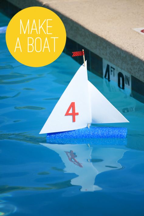 Make a Sailboat with a Pool Noodle & Craft Foam #summer #kidscraft Pool Noodle Hacks, Noodle Hacks, Boat Pool, Pool Noodle Crafts, Summer Boredom, Make A Boat, Build Your Own Boat, Craft Foam, Pool Noodle