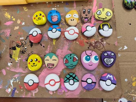 painting rocks! | National Pokemon day | Facebook Pokemon Painted Rocks, Garden Rock Art, Pokemon Craft, Tic Tac Toe Game, Fun Easy Crafts, Pokemon Art, Rock Art, Easy Crafts, Painted Rocks