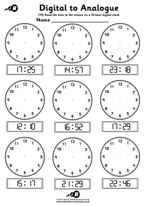 Free Teaching Time Worksheets! Read the time to the minute on an 24-hour digital clock. Supports the Stop the Clock game on iR Online. Math Clock, Clock Worksheets, Analogue Clock, Teaching Clock, Preschool Activities Printable, Time To The Hour, Telling Time Worksheets, 24 Hour Clock, Computer Learning