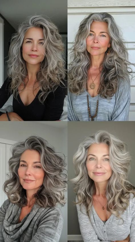 Long Blonde Curls, Short Curly Pixie, Layered Curls, Grey Curly Hair, Medium Length Curly Hair, Style Chart, Hair Advice, Long Curls, Hairstyles Over 50