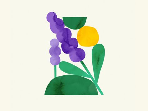 Lavender by Damian King on Dribbble Lavender Illustration Design, Lavender Field Illustration, Lavender Plant Illustration, Lavender Vintage Illustration, Lavender Botanical Illustration, Diy Clay Crafts, Lavender Flowers, Pattern Illustration, Japanese Design