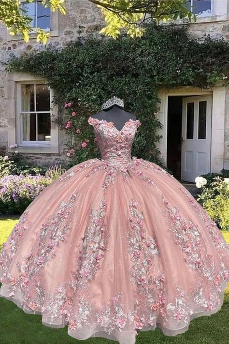 Quinceanera Dresses Baby Pink Quince Dresses, Qenseñera Dress Ideas, Pink Quinceanera Dresses Mexican, Pink And Blue Quinceanera Dresses, Champagne Pink Quinceanera Dresses, Big Quinceanera Dresses, Pastel Pink Quinceanera Dresses, Pink Charro Quinceanera Dresses, Light Pink Quince Dresses