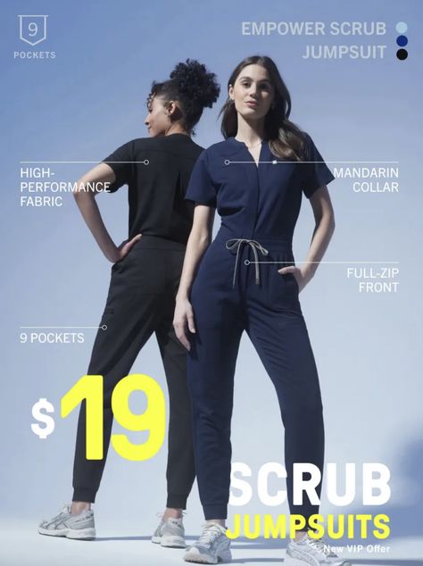 Fabletics Scrubs, Pocket Jumpsuit, Scrub Sets, Scrubs, Active Wear, Women's Fashion, Jumpsuit, Collar