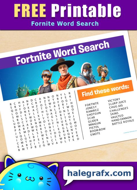 FREE Printable Fortnite Word Search Fortnite Word Search, Fortnite Games For Party, Fortnite Free Printables, Fortnite Printables, Fortnight Birthday, Fortnight Party, Gamer Party, Fortnite Party, Thinking Maps