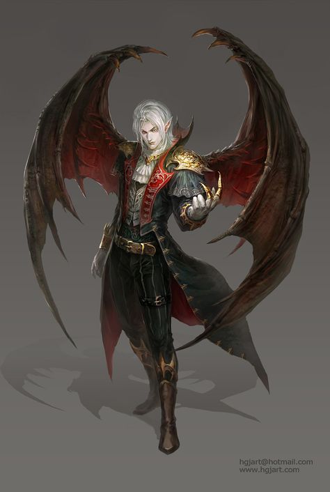 Guangjian Huang Male Vampire, Concept Art World, Vampires And Werewolves, Ange Demon, Vampire Art, Creatures Of The Night, Airbrush Art, Angels And Demons, 판타지 아트