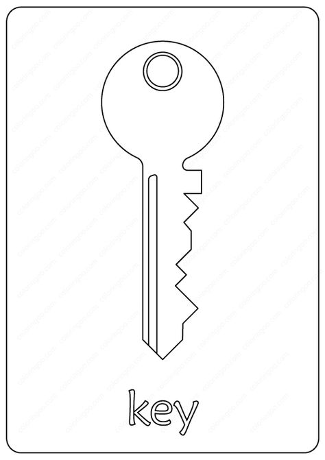 Free Printable Key Coloring Pages Key Template Free Printable, Key Coloring Pages, Free Printable Mandala Coloring Pages, Key Printable, Subbing Ideas, Printable Mandala Coloring Pages, Key Template, Printable Mandala, Key Crafts