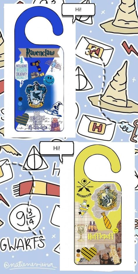 Harry Potter Door Hanger, Hufflepuff And Ravenclaw, Harry Potter Door, Imprimibles Harry Potter, Harry Potter Room, Ravenclaw, Door Hanger, Door Hangers, Harry Potter