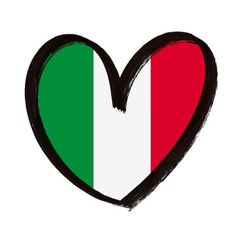 Vector italian flag heart shaped hand dr... | Premium Vector #Freepik #vector #italy-flag #italian #italy-background #european-flag Italy Flag Art, Italy Background, Italian Symbols, Italian Logo, Flag Of Italy, Shape Of Heart, Collage Project, Flag Drawing, Heart Shaped Hands