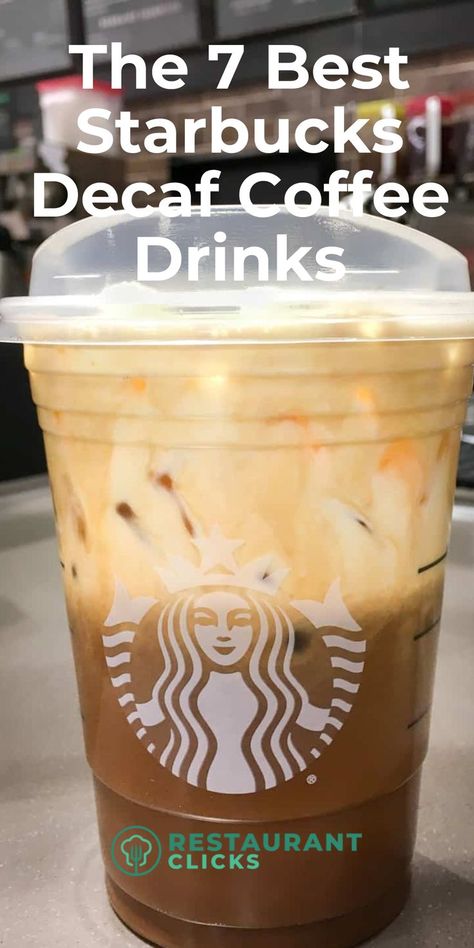 7 Best Starbucks Decaf Coffee Drinks Decaf Starbucks Drinks, Starbucks Caramel Drinks, Drinks At Starbucks, Starbucks Flavors, Caramel Drinks, Caffeine Free Drinks, Coffee Frappuccino, Starbucks Drinks Diy, Iced Starbucks Drinks