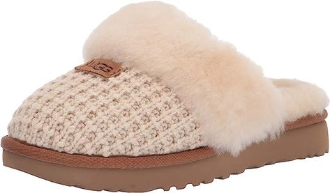 100% Leather Made in USA or Imported Dyed Sheep Fur (Fur Origin: Australia/United Kingdom/Ireland/United States/Spain) Rubber sole Soft knit upper Sheepskin collar 17mm sheepskin lining 17mm sheepskin insole Treadlite by UGG outsole for comfort Ugg Store, Cheap Slippers, Best Slippers, Comfy Slippers, Cute Slippers, Slide Slippers, Ugg Slippers, Knitted Slippers, Slippers Cozy