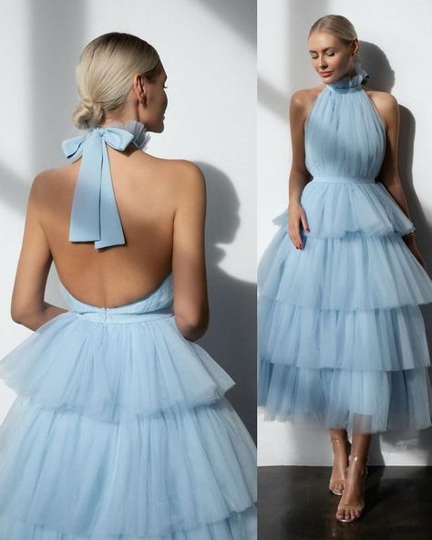 Blue Short Dress Formal, Modest Short Dresses, Tule Dresses, Short Dress Formal, Short Dresses Formal, Blue Short Dress, Chic Dress Classy, Gowns Dresses Elegant, Fancy Wedding Dresses