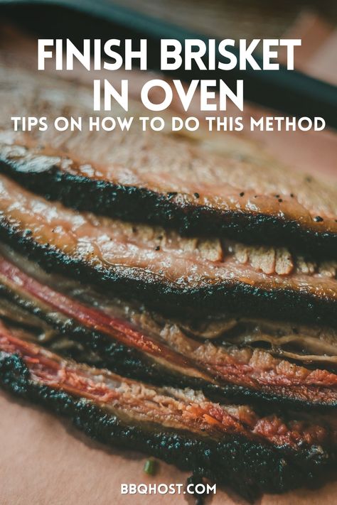 If you're short on time, you might wonder if you can finish brisket in oven. While purists may discourage it, you can still achieve a tender juicy smoked brisket this way. Our article explores the pros and cons of using the oven to finish your beef brisket and shares popular methods to try. Learn how to cook brisket to get that perfect smoked brisket for your next barbecue. Smoked Brisket In The Oven, Brisket Point Recipe, Grilled Brisket Recipes, Brisket In Oven, Oven Cooked Brisket, Baked Brisket, Grilled Brisket, Brisket Flat, Brisket Oven