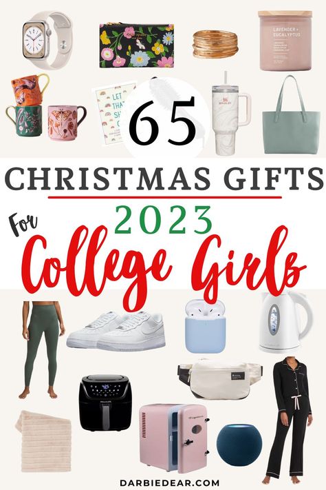 a gift collage of  65+ gifts that college girls told us they love Christmas List 2023 College Girl, Xmas Gifts For College Students, Gift Basket Ideas For College Girl, Christmas Gifts For College Daughter, Christmas List Ideas 2023 College, Christmas Gifts For University Students, Roommate Christmas Gifts College, Trendy Girl Gifts, College Gifts For Daughter