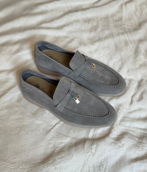 Loro Piana Shoes, Grey Loafers, Grey Shoes, Loro Piana, Cute Shoes, Me Too Shoes, Slippers, Loafers, Women Shoes