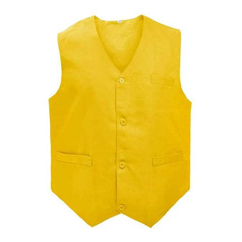 TOPTIE Waiter Uniform Unisex Vest for Supermarket Clerk & Volunteer, Yellow Cher And Dionne, Waiter Uniform, Joker Costume, Button Vest, Yellow Vest, Yellow Fits, Outdoor Vest, Disney Bound Outfits, Safety Clothing